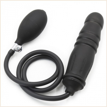 Aufpumpbarer Dildo mit Stimulationsrillen